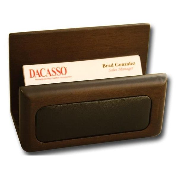 Dacasso Dacasso A8407 Wood & Leather Business Card Holder A8407